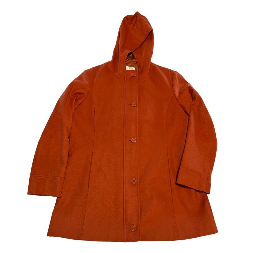Rosa Thea Womens Orange Hooded Button Front Zip Up Jacket Size Medium - Picture 6 of 13